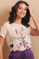 BLUSA FOFA COM MANGA CURTA C VAZADO E PEROLAS
