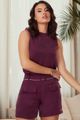 CONJUNTO MONOCROMATICO  DE BLUSA CAVADA  E SHORT