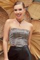 BLUSA CORSELET COM ASPAS E RECORTE DE TULE