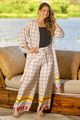 Outwear Maxi Kimono Com Mangas Balone Estampado 38