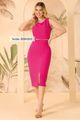 Vestido Cavado Midi Com Amarracao Pink 38