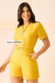 Conjunto Blusa E Bermunda Monocromatico Amarelo 36