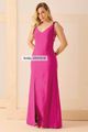 Vestido Com Fenda Frontal Fucsia 36