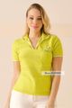 Blusa Polo Com Bordado Verde Lima 36