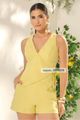 Conjunto De Blusa Com Trasnpasse E Short Verde Lima 36