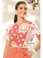 Blusa-T-shirt-Ampla-Com-Arte-Laranja-P