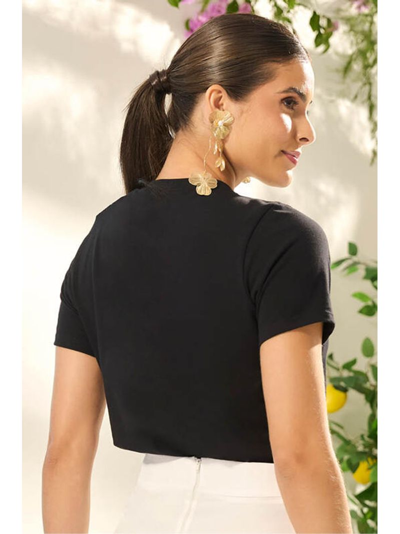 Blusa-Tshirt-Preta-Flower-Preto-P