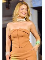 Blusa Corselet Com Babado Balone Marrom 36