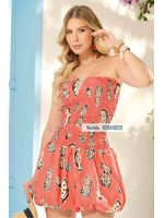 Vestido Com Elastex E Saia Balone Coral 42