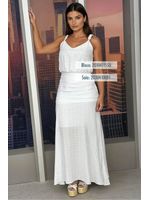 Saia Longa Com Pala Larga Dobraduras Branco 38