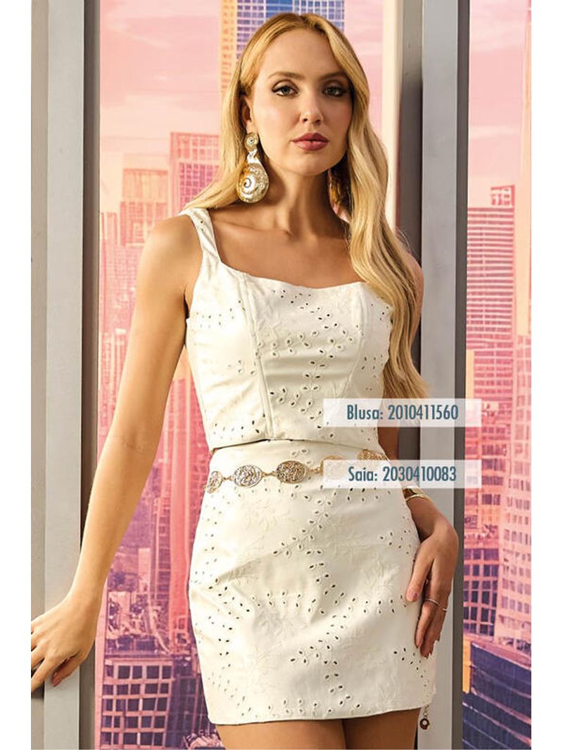 Saia Com Frente Bordada Off White 40