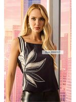 Blusa Regata Com Alca Bicolor Estampado 36