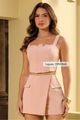 Conjunto Blusa Com Recorte E Short Lapela Rosa 36