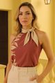 Blusa Regata Gola De Laco Off White 38