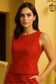 Blusa  Com Aplicacao De Bolas Vermelho 36