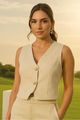 Outwear Colete Assimetrico Off White 38