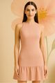 Vestido Curto Com Pesponto Rosa 36