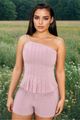 Short Curto Com Vieses Rosa 38