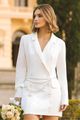Vestido Manga Longa Transpassado Off White 38