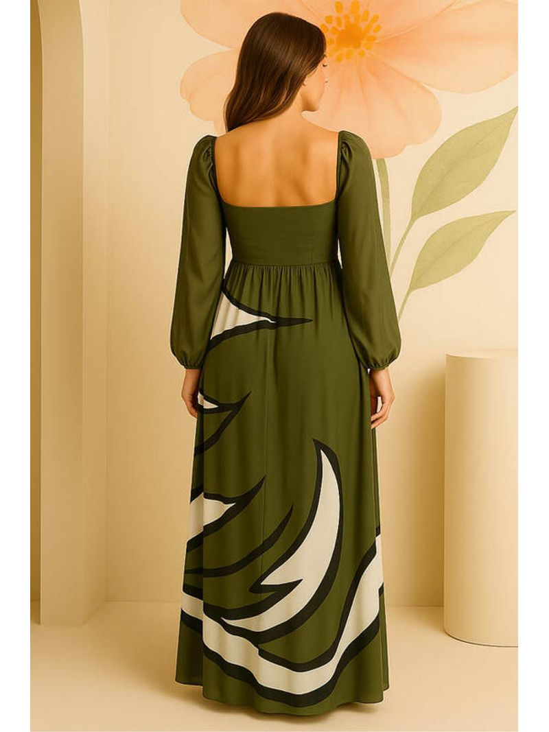 Vestido-Longo-Com-Mangas-E-Busto-Drapeado-Estampado-P
