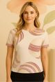 Blusa  Baby Look Esferas Telha 36