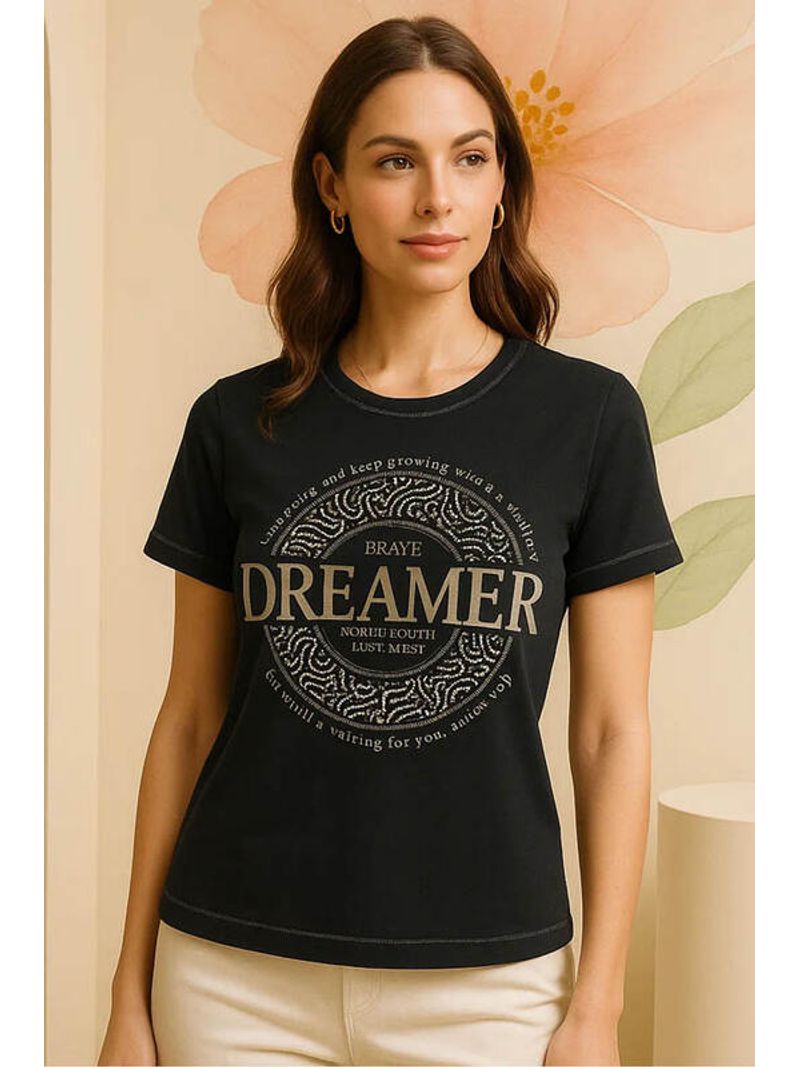 Blusa-Tshirt-Preta-Dreamer-Paete-Preto-P