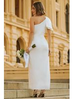 Vestido Noiva Assimetrico Off White 44