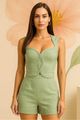 Short Curto Com Fenda E Recorte Verde 36