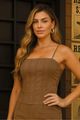 Blusa  Com Alca Fina E Pesponto Preto 36