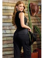 Blusa-Gola-Alta-Com-Aplic-De-Perolas-Prateadas-Preto-P