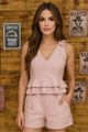 Short Com Recorte Ondulado Rosa 38