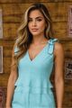 Blusa  Regata Com Lacos No Ombro Azul 38