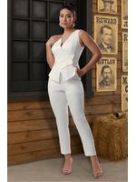 Conjunto De Calca E Colete Tweed Off White 44