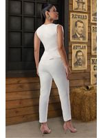 Conjunto De Calca E Colete Tweed Off White 44