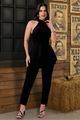 Conjunto De Blusa Alongada Com Calca Reta Preto 36