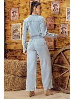 Calca Wide Leg Sem Cos Com Detalhe De Recorte Azul 42