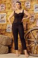Conjunto Blusa Com Amarracao Decorativa E Calca Preto 38