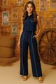 Conjunto Blusa Com Calca De Detalhe De Vivos Preto 38