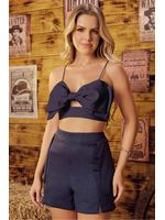 Short Com Recorte Sobreposto Marinho 40