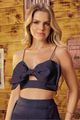 Blusa Top Laco Aplicado Marinho 36