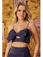 Blusa Top Laco Aplicado Marinho 40