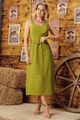 Vestido Midi Com Cinto Faixa Verde 38