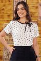 Blusa  Baby Look Com Detalhe No Decote Off White P