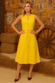Vestido Com Botoes Cobertos Bege 40