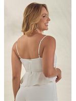 Blusa  Com Alca Fina E Babados Off White 46