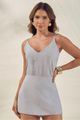 Short Saia Curto Com Recortes Cinza 38