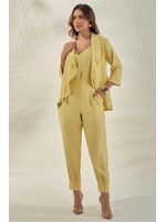 Calca Carrot Com Cos Pespontado Amarelo 40