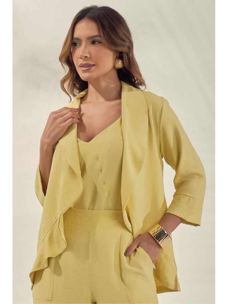 Outwear-Blazer-Com-Babado-E-Manga-3-4-Amarelo-38