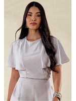 Blusa Com Manga Diferenciada Cinza 38