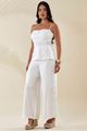 Conjunto Blusa E Calca Com Aplicacoes De Bicos Branco 38
